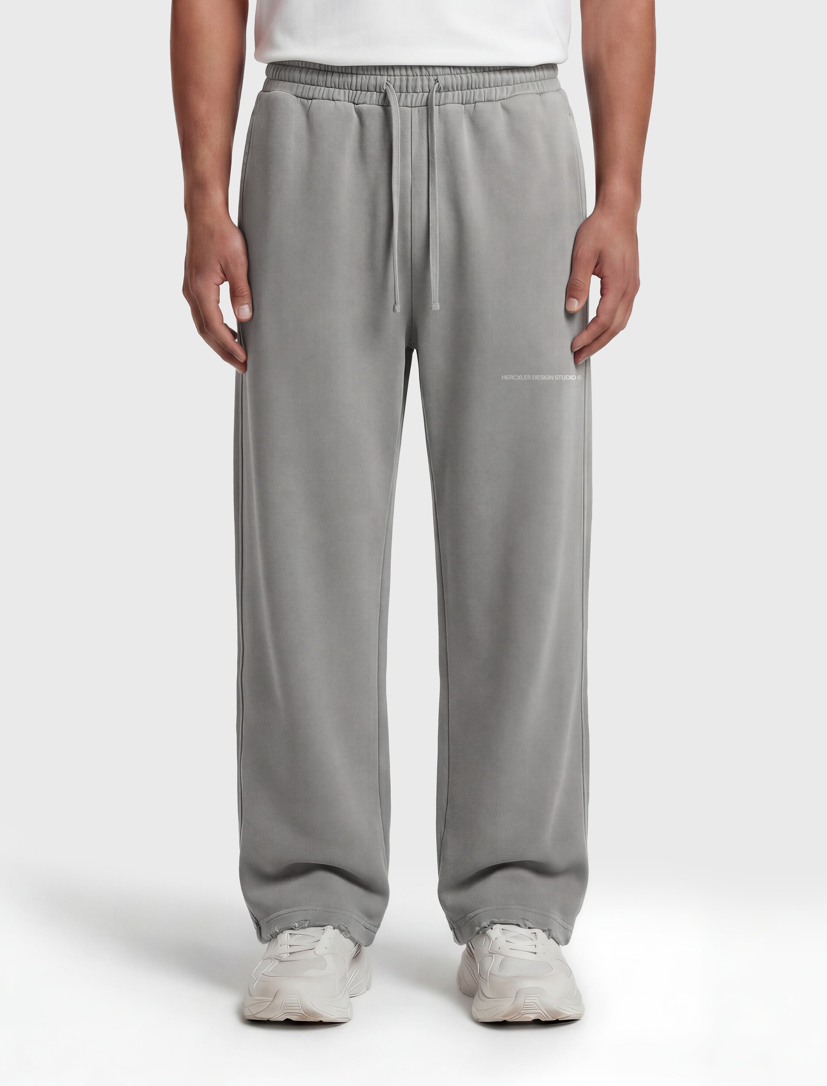 HCX feature detail: Studios Distressed Sweatpants - hcx gallery distressed sweatpants light grey